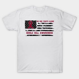 No One Fights Alone Sickle Cell Awareness T-Shirt